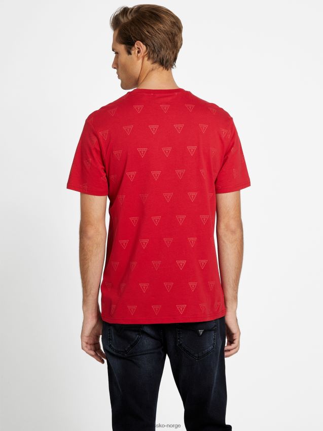 Guess varsity rød rusty logo-t-skjorte med rund hals varsity rød menn F0LJ808570