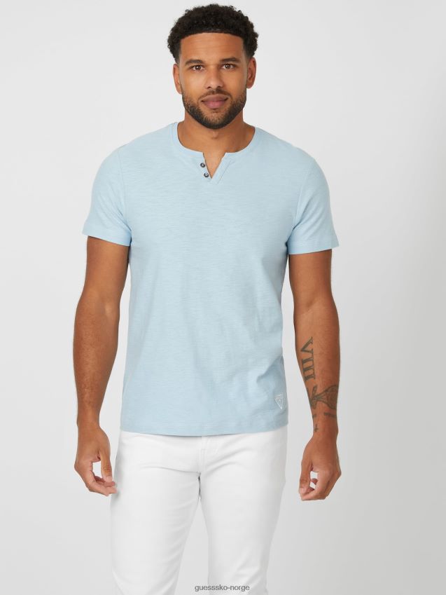 Guess wedgewood blå ricky split tee kileved blå menn F0LJ808278