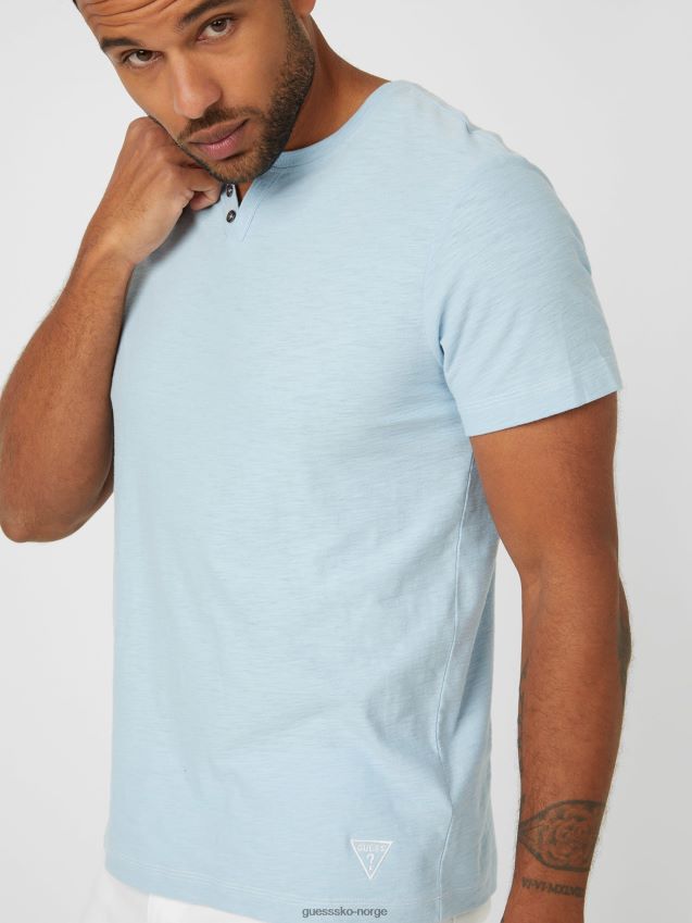 Guess wedgewood blå ricky split tee kileved blå menn F0LJ808278