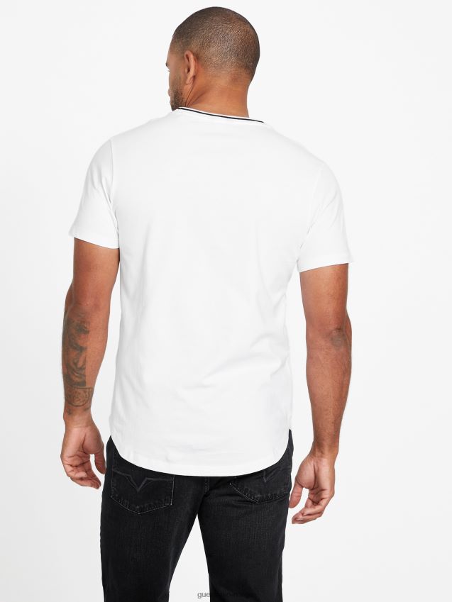 Guess zade longline crewneck t-skjorte ren hvit Ren hvit menn F0LJ808329