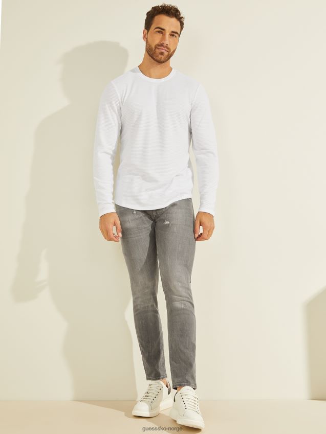 Guess zuma langermet t-skjorte ren hvit Ren hvit menn F0LJ8010515