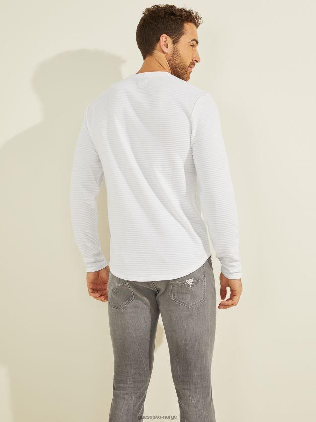 Guess zuma langermet t-skjorte ren hvit Ren hvit menn F0LJ8010515