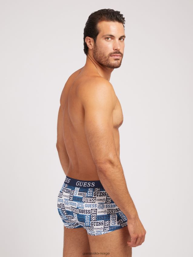Guess blå pakke 3 boksere med logobånd blå menn F0LJ801057