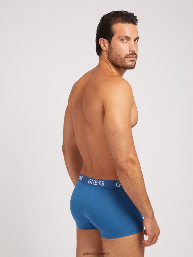 Guess blå pakke 3 boksere med logobånd blå menn F0LJ801057