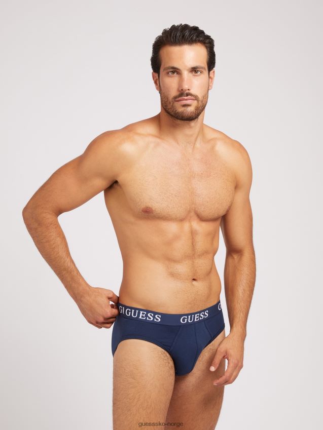 Guess blå pakke 3 truser med logo blå menn F0LJ801077