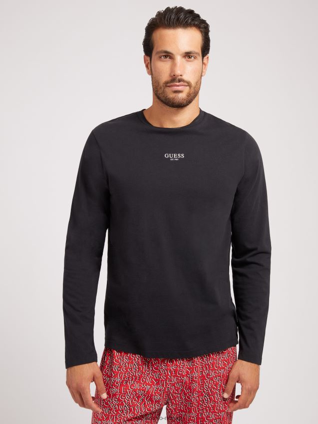 Guess hvitt pyjamassett med flere logoer hvit multi menn F0LJ801083