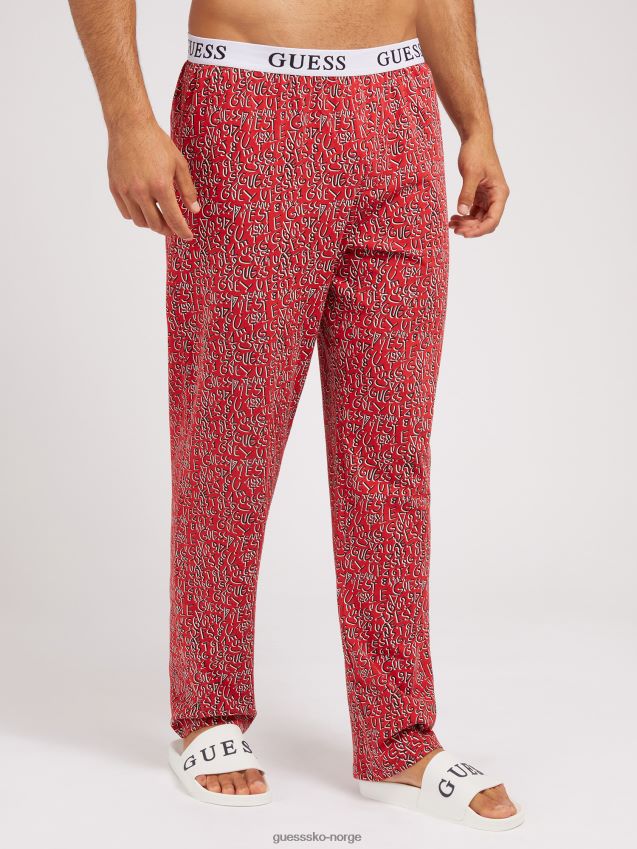 Guess hvitt pyjamassett med flere logoer hvit multi menn F0LJ801083