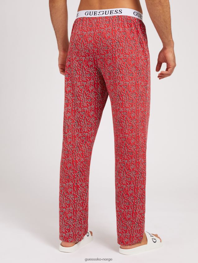 Guess hvitt pyjamassett med flere logoer hvit multi menn F0LJ801083