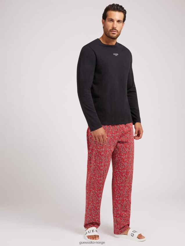 Guess hvitt pyjamassett med flere logoer hvit multi menn F0LJ801083