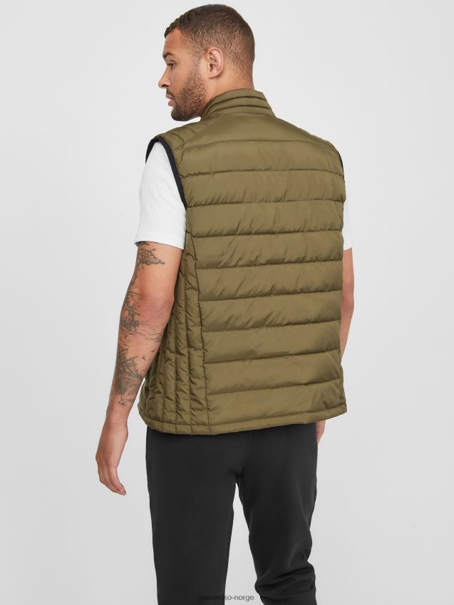 Guess oliven morgen verry vattert vest oliven morgen menn F0LJ808324