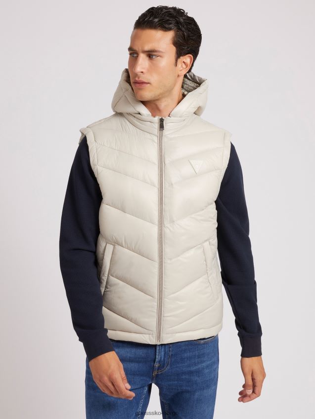 Guess regular fit polstret vest grå grå menn F0LJ80144