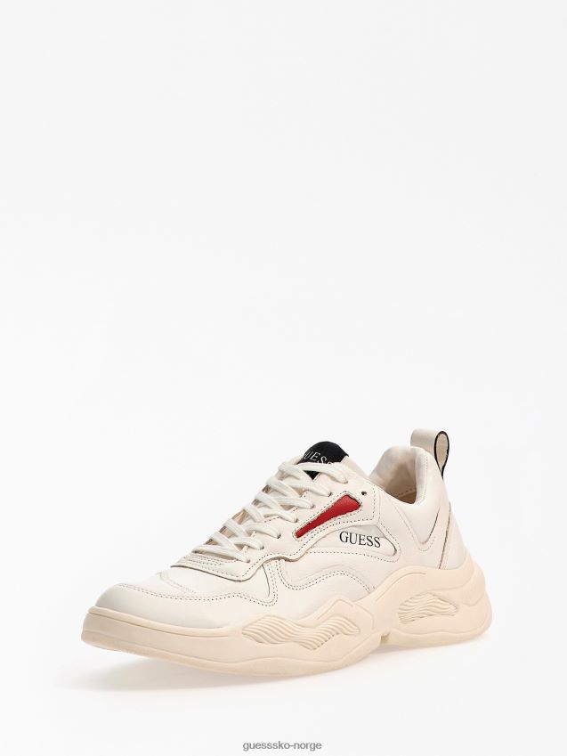Guess Bassano løpesko i skinn hvit hvit menn F0LJ80323