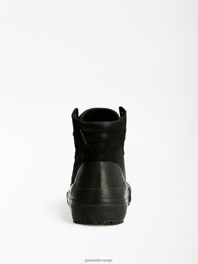 Guess ederle høy-top sneaker i ekte skinn svart svart menn F0LJ8015