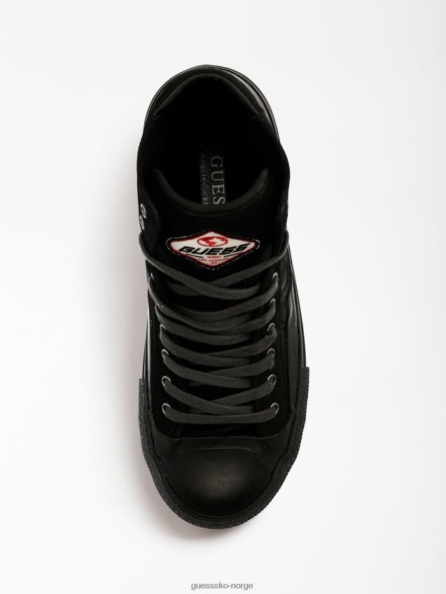 Guess ederle høy-top sneaker i ekte skinn svart svart menn F0LJ8015