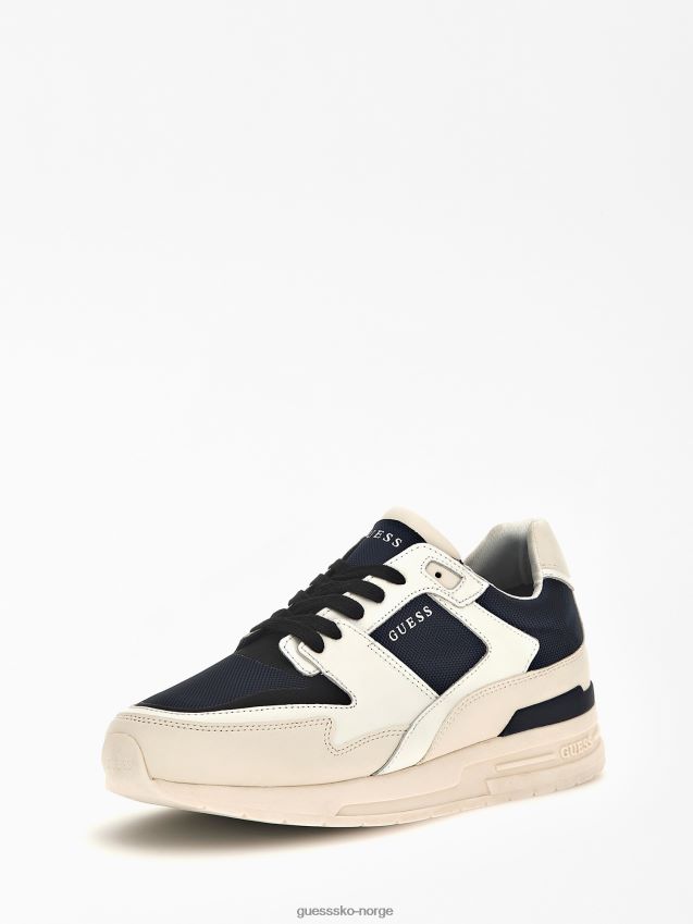 Guess enna løpesko med skinninnsats hvit hvit menn F0LJ80646