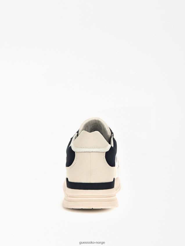 Guess enna løpesko med skinninnsats hvit hvit menn F0LJ80646