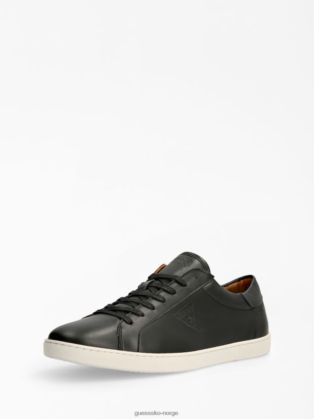 Guess ginevra sneaker i ekte skinn svart svart menn F0LJ80955