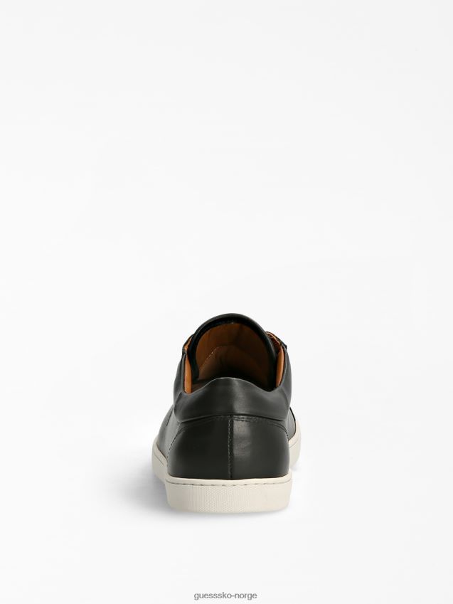 Guess ginevra sneaker i ekte skinn svart svart menn F0LJ80955