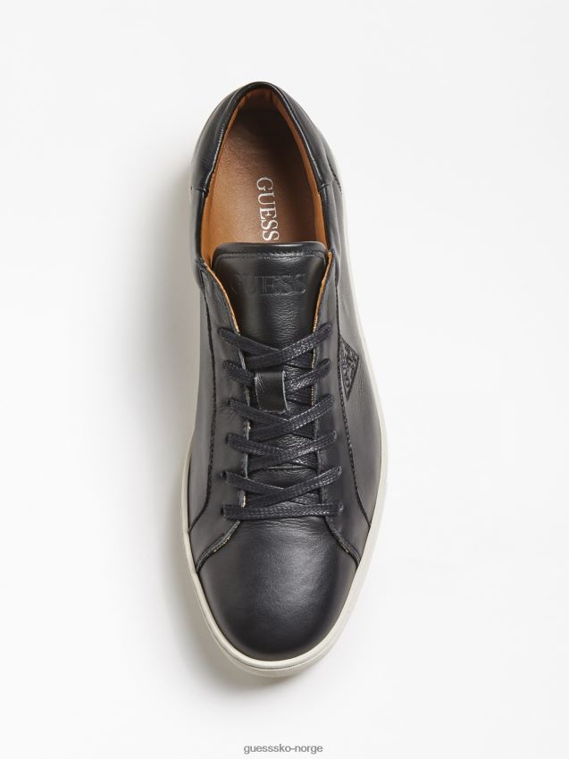 Guess ginevra sneaker i ekte skinn svart svart menn F0LJ80955