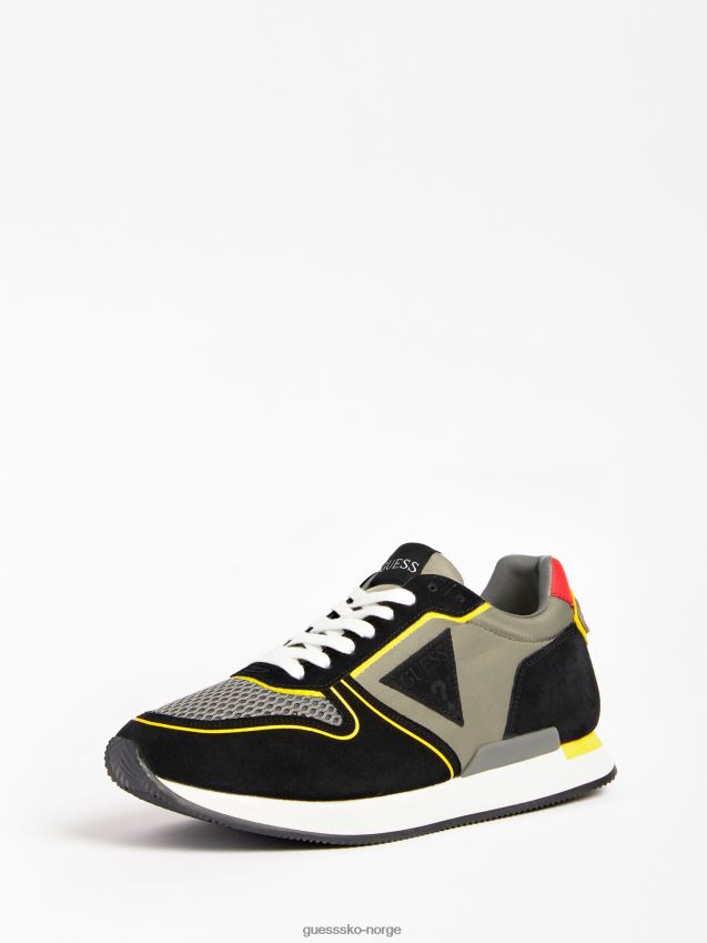 Guess grå multi potenza løpesko med semsket skinn grå multi menn F0LJ80738