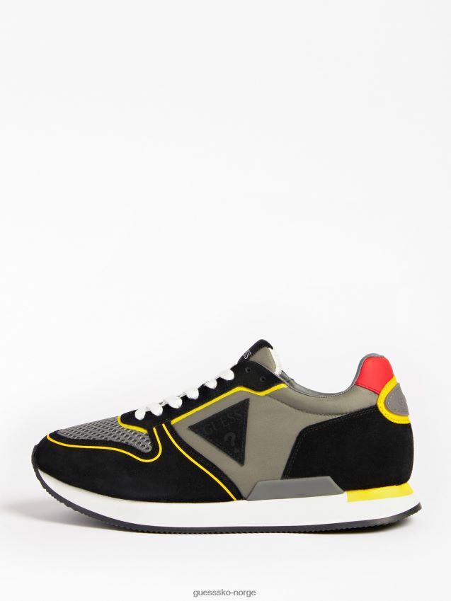 Guess grå multi potenza løpesko med semsket skinn grå multi menn F0LJ80738