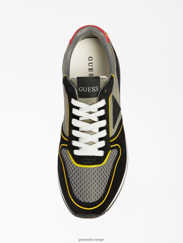 Guess grå multi potenza løpesko med semsket skinn grå multi menn F0LJ80738