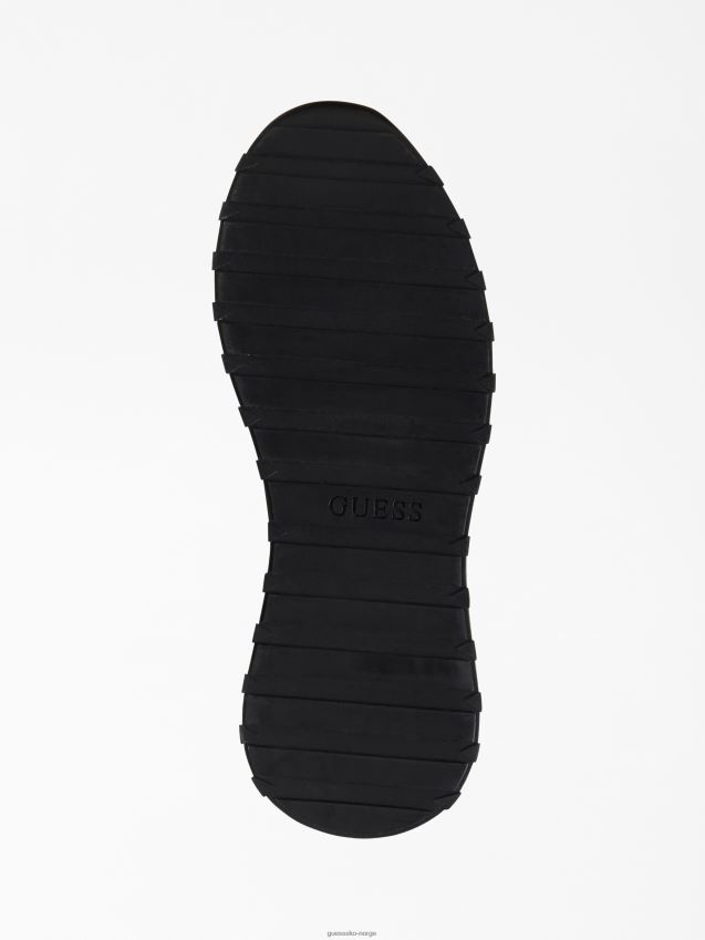 Guess hvit lucca løpesko i skinnblanding hvit menn F0LJ80573