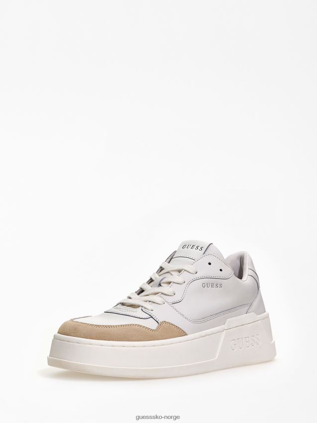 Guess hvit sneaker i ciano skinnblanding hvit menn F0LJ80861