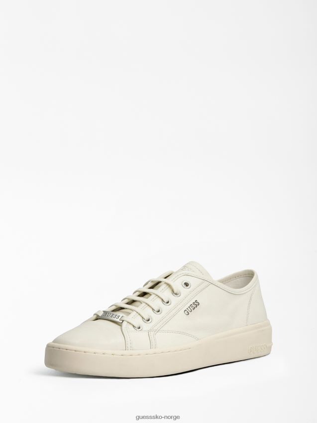 Guess hvit verona sneaker i ekte skinn hvit menn F0LJ80877