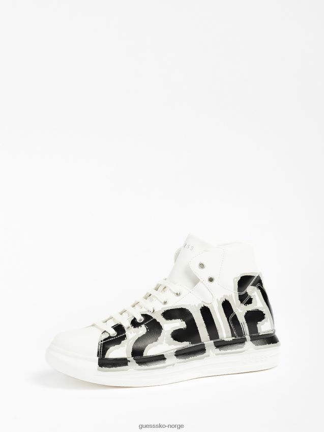 Guess hvit vibo-logo-sneaker med høy topp hvit menn F0LJ8028