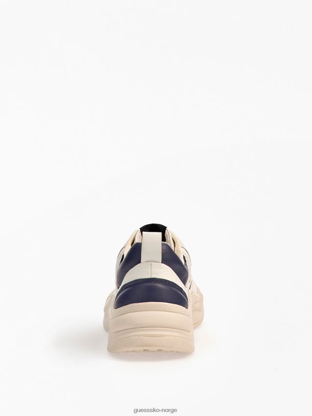 Guess hvite bassano løpesko i skinn hvit menn F0LJ80256