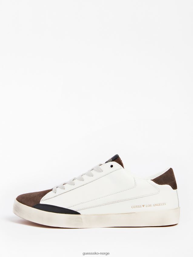 Guess hvite lodi sneakers i semsket skinn hvit menn F0LJ80468