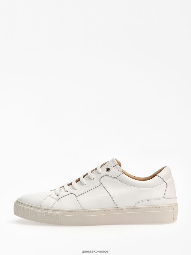 Guess hvite ravenna sneakers med lav topp i skinn hvit menn F0LJ80117