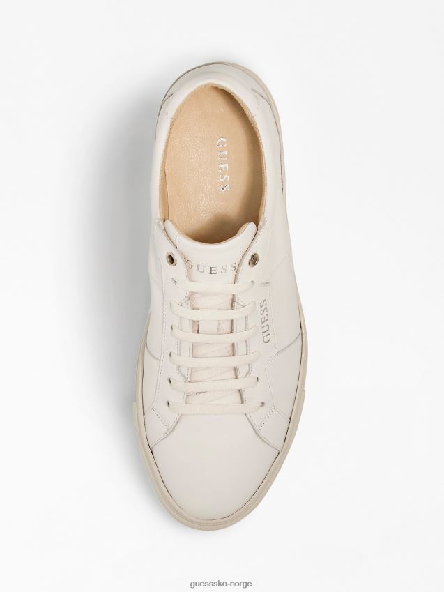 Guess hvite ravenna sneakers med lav topp i skinn hvit menn F0LJ80117