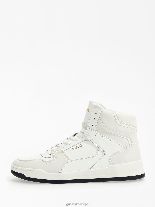 Guess lær vicenza high-top sneakers hvit hvit menn F0LJ80357