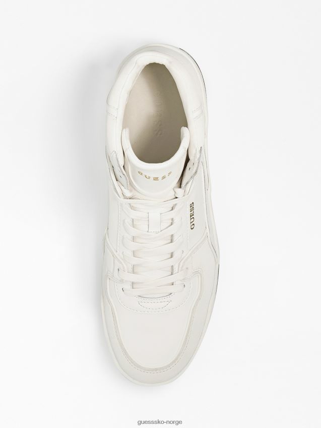 Guess lær vicenza high-top sneakers hvit hvit menn F0LJ80357