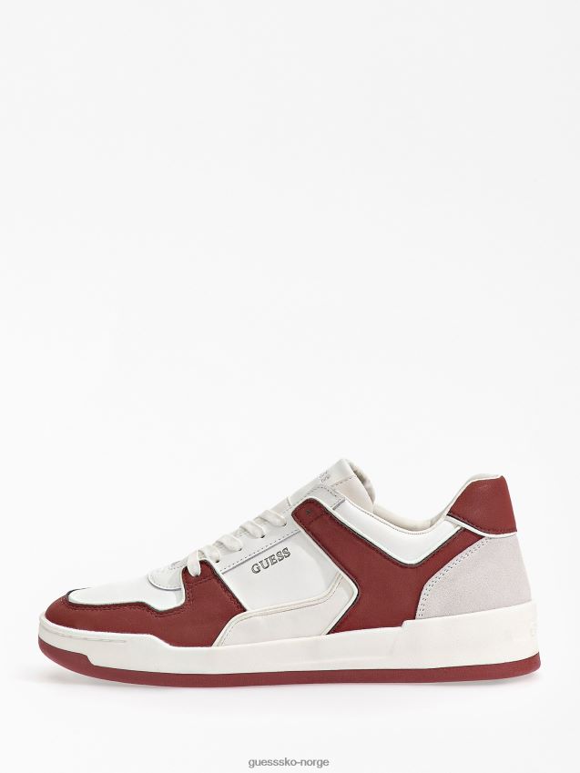 Guess lær vicenza low-top sneakers rød multi rød multi menn F0LJ80508