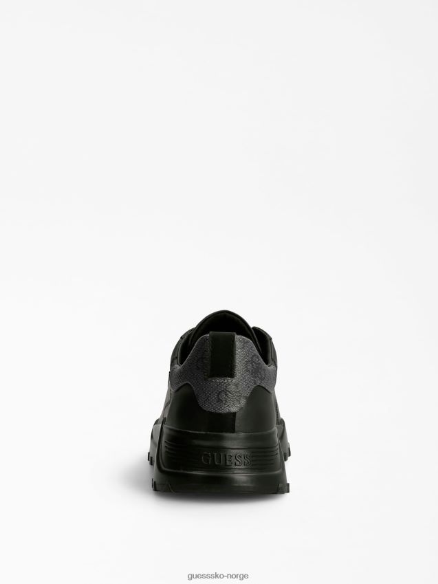 Guess lucca løpesko i skinnblanding svart svart menn F0LJ8044