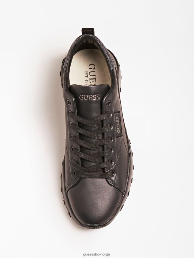 Guess lucca løpesko i skinnblanding svart svart menn F0LJ8044