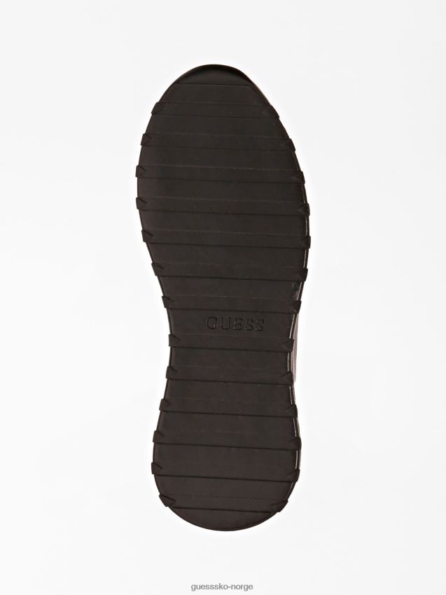 Guess lucca løpesko i skinnblanding svart svart menn F0LJ8044