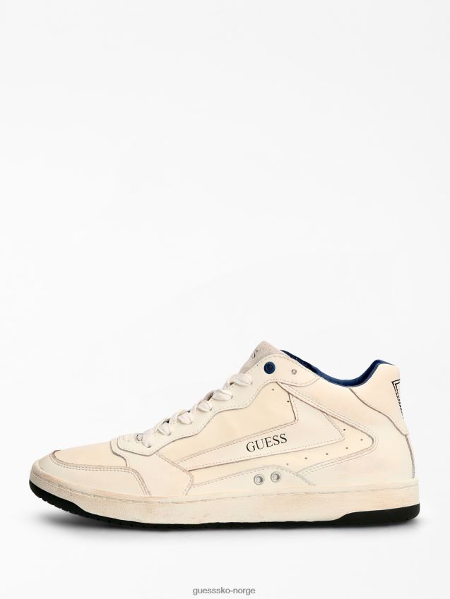 Guess pesaro høy-top sneaker i ekte skinn hvit hvit menn F0LJ801446
