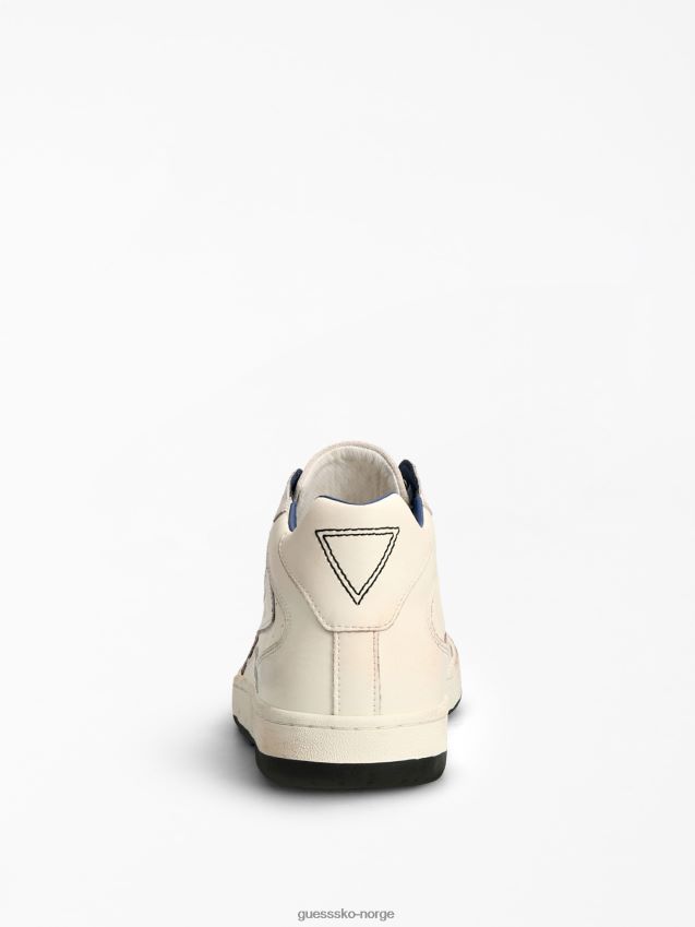 Guess pesaro høy-top sneaker i ekte skinn hvit hvit menn F0LJ801446