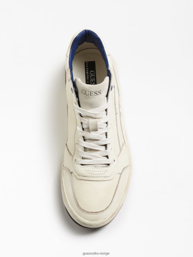 Guess pesaro høy-top sneaker i ekte skinn hvit hvit menn F0LJ801446