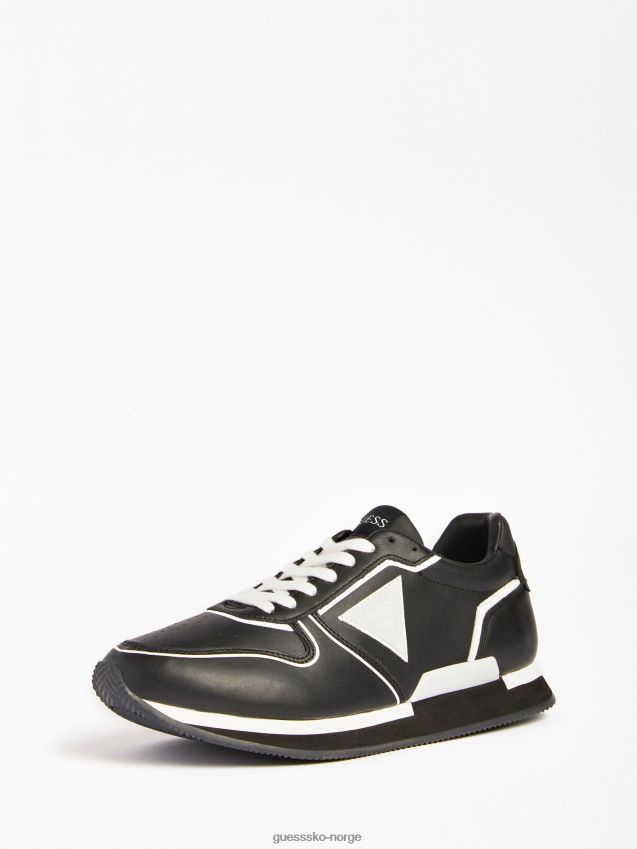 Guess potenza løpesko med skinninnsats svart svart menn F0LJ80911