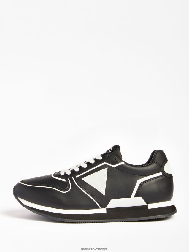 Guess potenza løpesko med skinninnsats svart svart menn F0LJ80911
