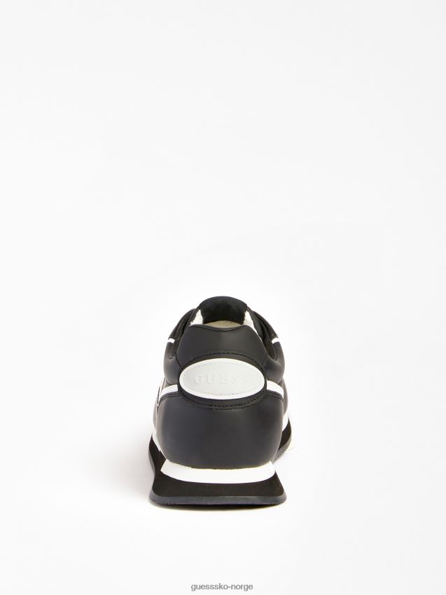 Guess potenza løpesko med skinninnsats svart svart menn F0LJ80911