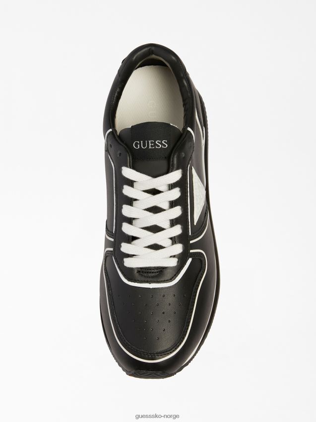 Guess potenza løpesko med skinninnsats svart svart menn F0LJ80911