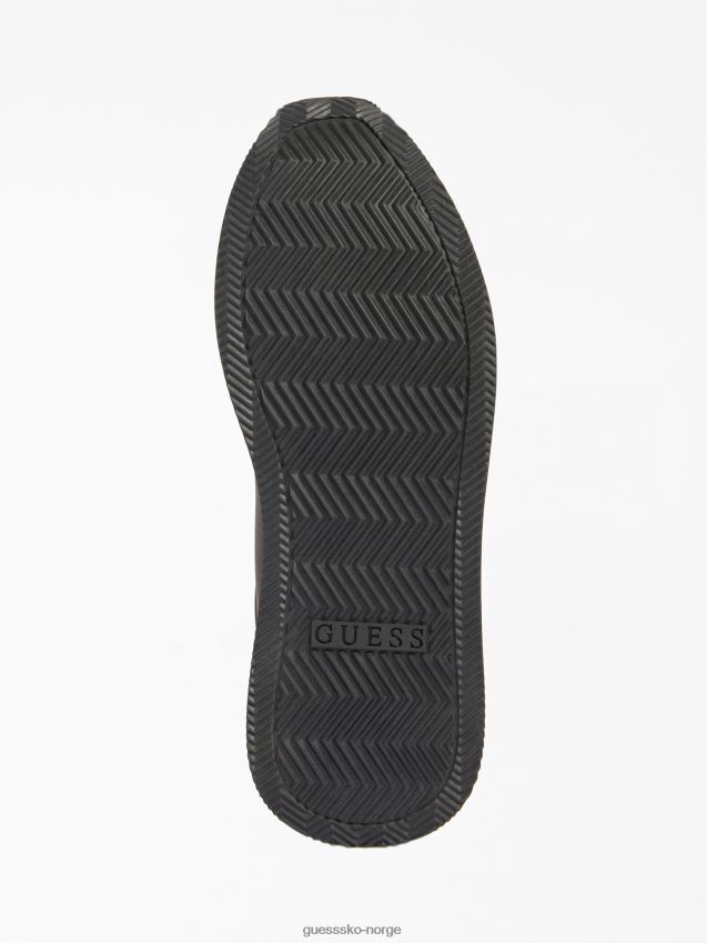 Guess potenza løpesko med skinninnsats svart svart menn F0LJ80911