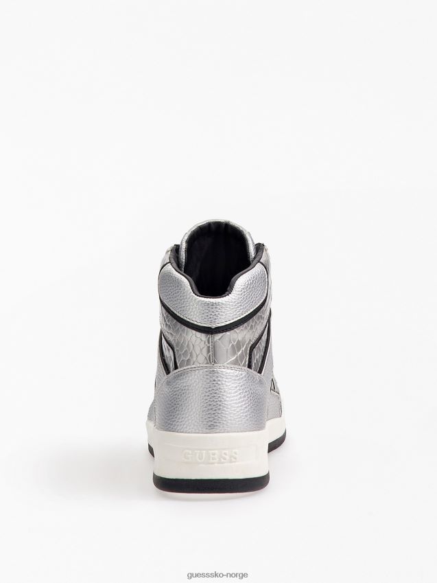 Guess sølvfoliert vicenza high-top joggesko sølv menn F0LJ80434