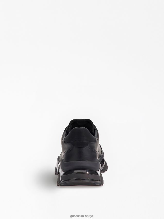 Guess sorte ekte skinn massa joggesko svart menn F0LJ80627